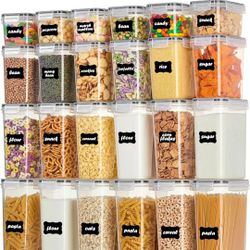 Airtight Food Storage Containers with Lids, Vtopmart 24 pcs Plastic Kitchen and Pantry Organization 