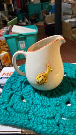 vintage hand-painted ceramic creamer pitcher