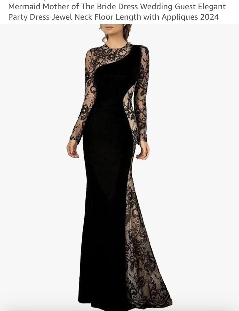 Elegant Mermaid Lace Floor Length Dress