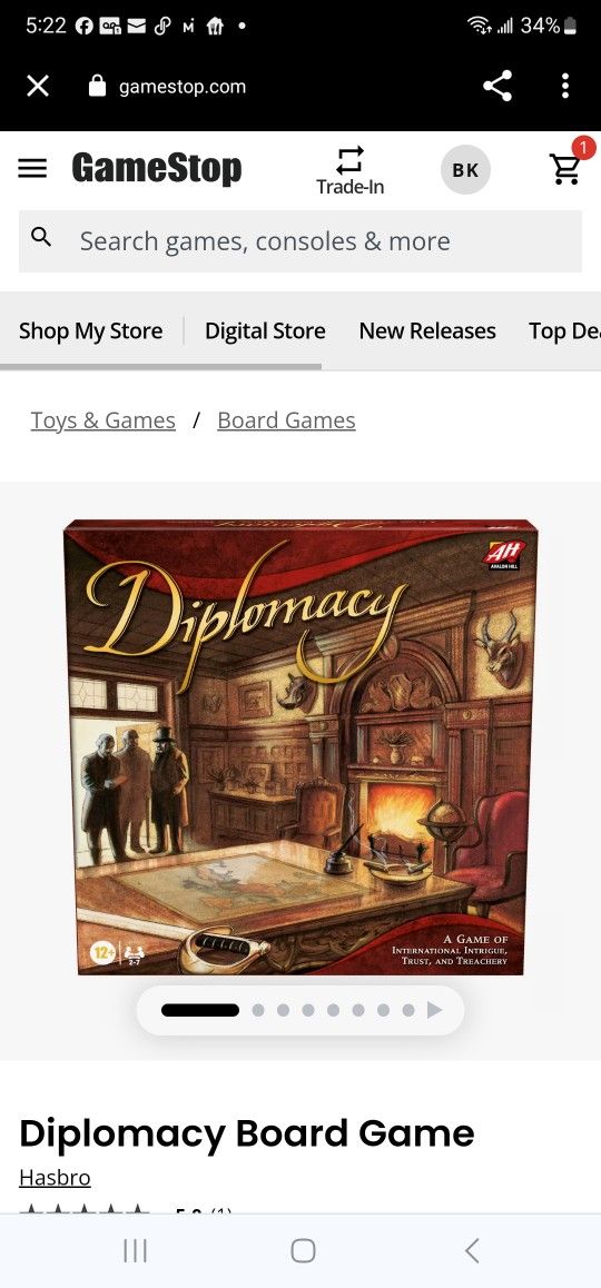 DIPLOMACY BOARD GAME