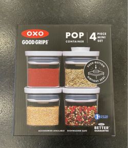 OXO SoftWorks 4-piece POP Container Set with Rice Measuring Cup & Scoop