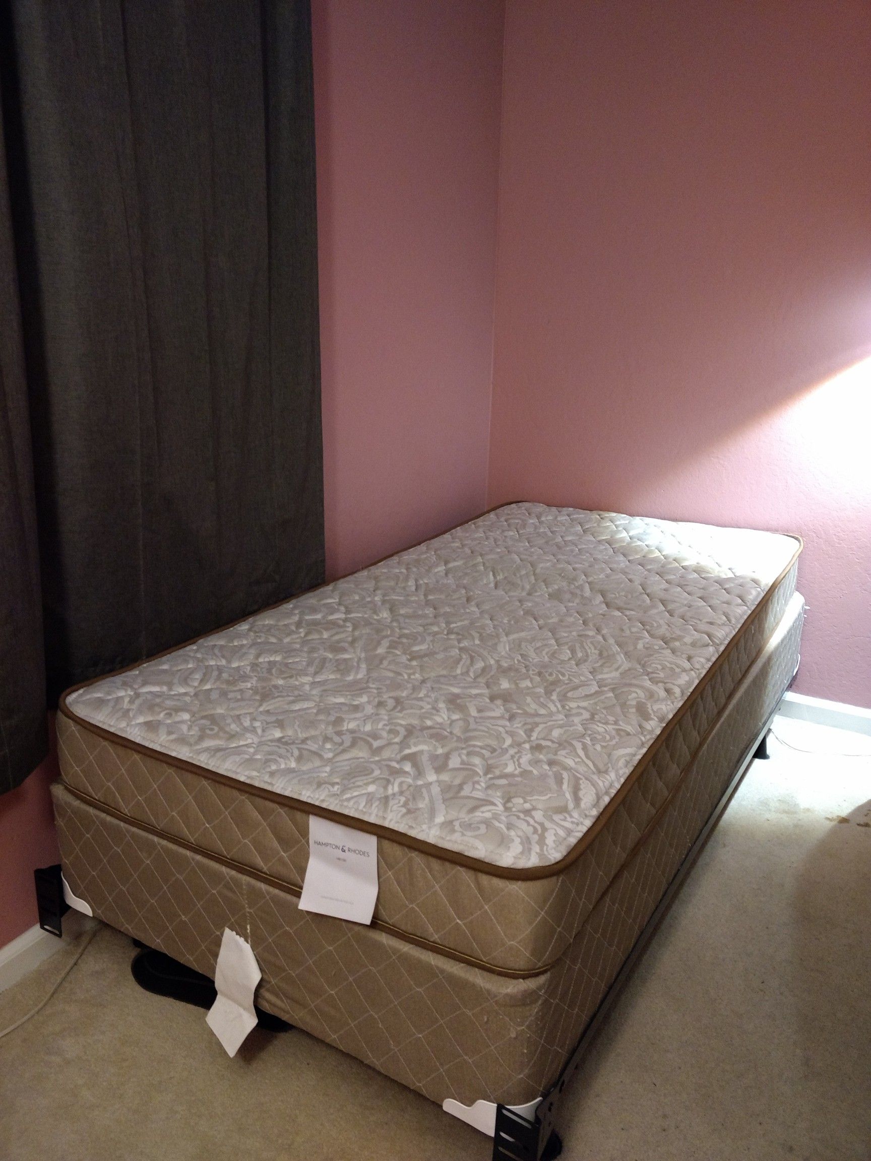Bed, box spring and frame