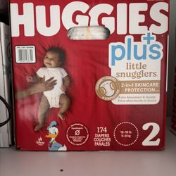 Huggies Plus Luttle Snugglers, Size 2, 174 Counts