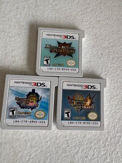 Nintendo 3DS Monster Hunter Generations, 3 and 4 games lot of 3