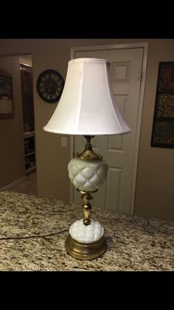 Antique milk glass lamp