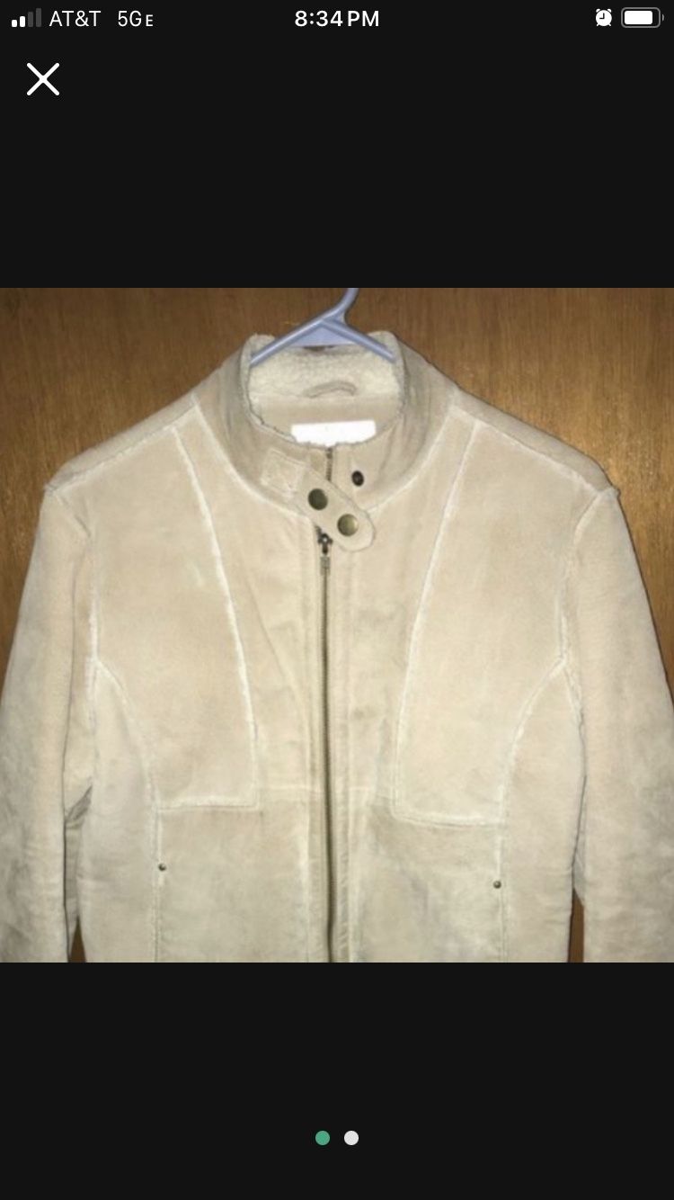 Tan Suede Leather Coat