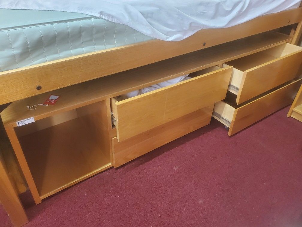 COMPLETE TWIN BED SET WITH BOTTOM DRESSER BED AND FRAME (HOME4)