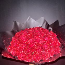100 Glitter Roses 