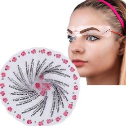 [Free shipping] Eyebrow Stencils 24*2 pcs Styles Eyebrow Shaper for Natural Eyebrow PET Eyebrow Stencils for Beginners, Quick Makeup Eyebrow Assist 