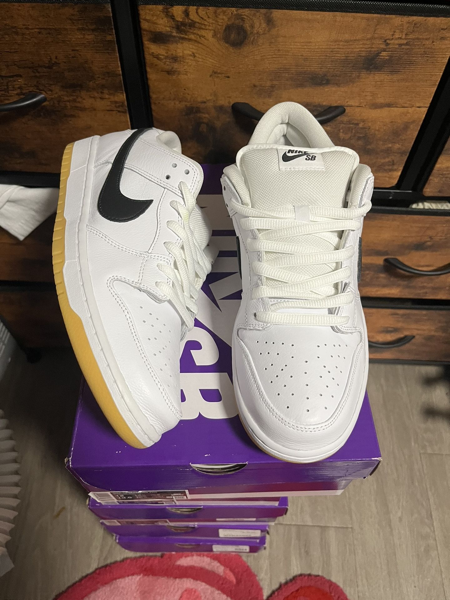 Nike Sb Dunk Low White Gum New Size 12 OG ALL