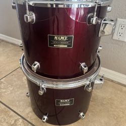 12” and 13” Mapex brand tom for drums. Only 12” has some cracks as shown in the pictures