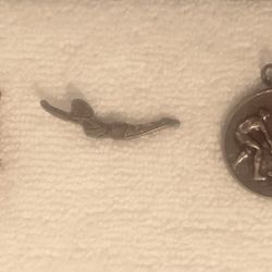 3 Vintage/Antique Sports Hockey Medal Inscribed Butch 11-4-3-Might Be Silver?-Ladies Bowling Pin, Swim Pin.  