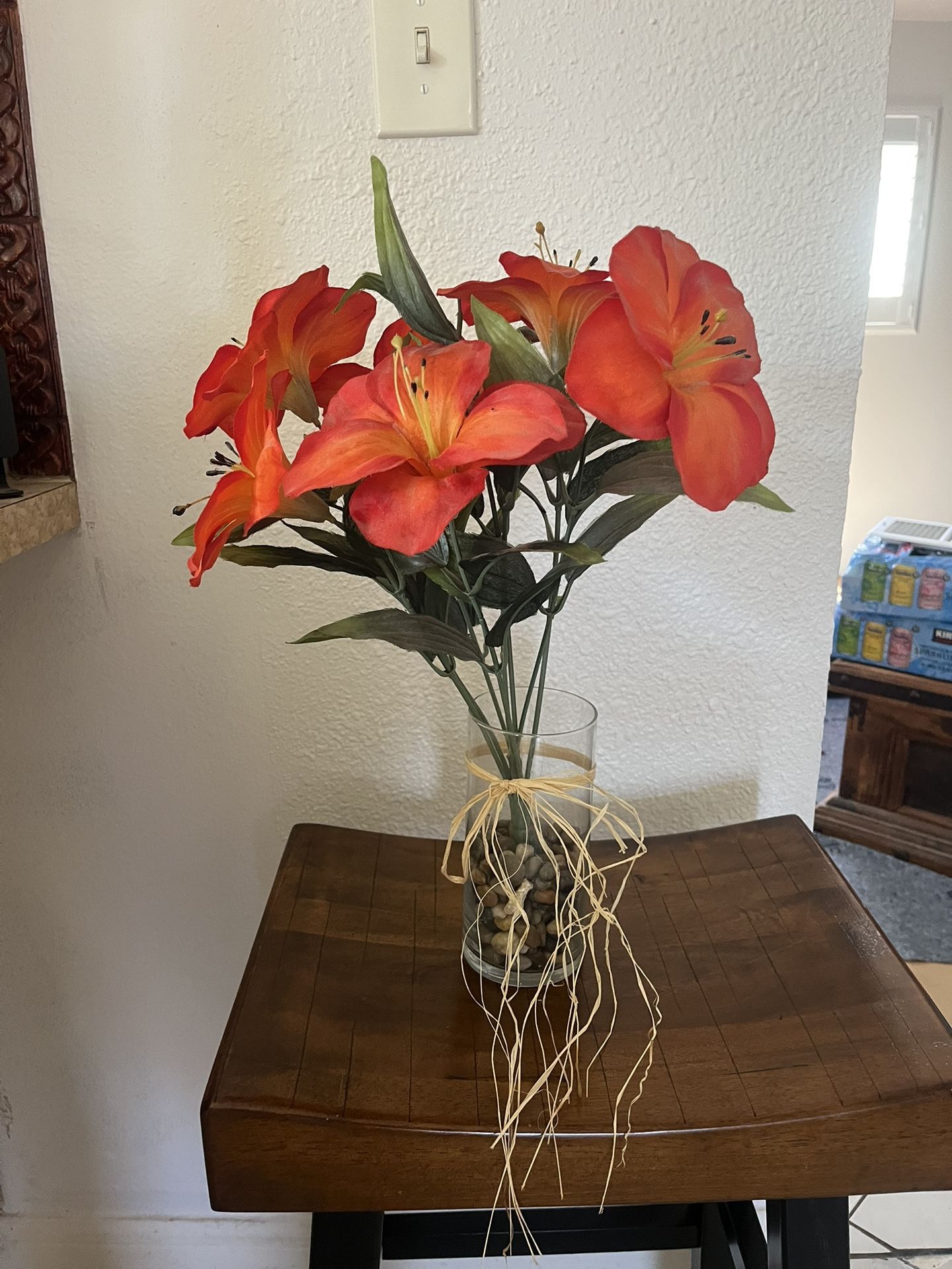 Fake Hibiscus Flowers And Vase