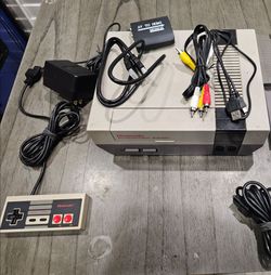 $130 Nintendo NES System Console with RCA to HDMI Converter, AV to HDMI. 2 games tetris / wheel of f