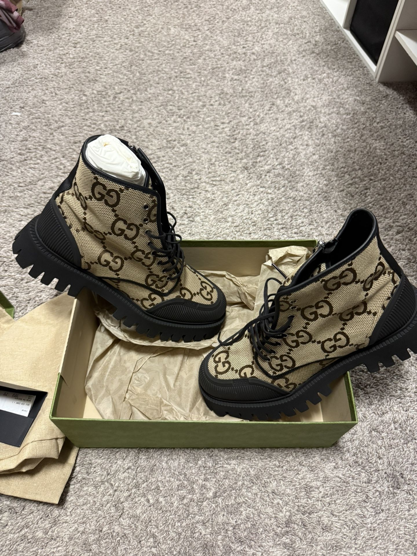 Gucci boots Macro GG Canvas/ Micro soft