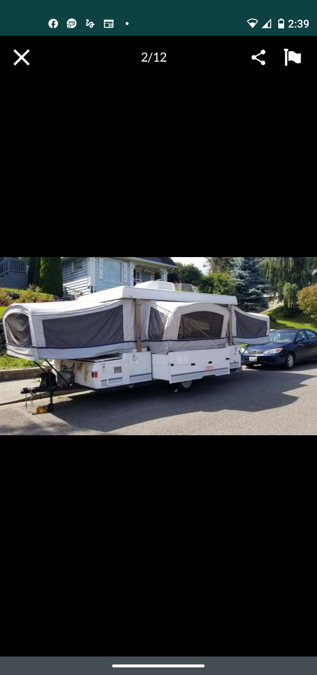 2003 coleman pop up tent trailer with slide out
