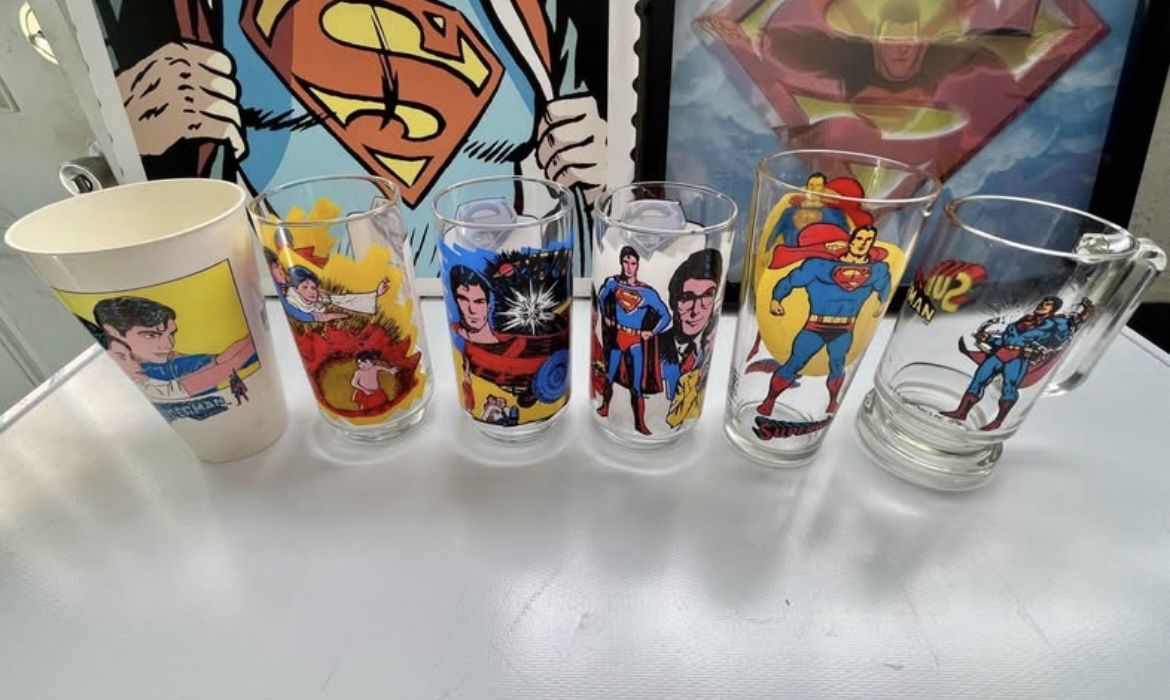 1970s Superman Drinking Glasses