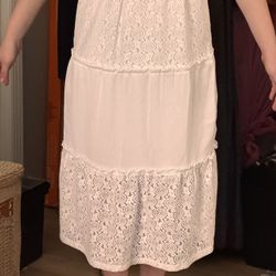 Girls White Dress Size14