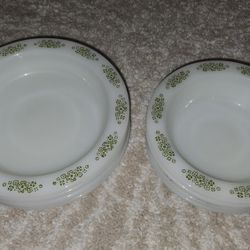 Vintage 8pc Anchor Hocking Springwood Bowls And Small Plates