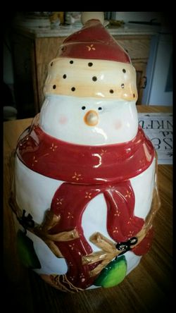 Christmas snowman cookie jar