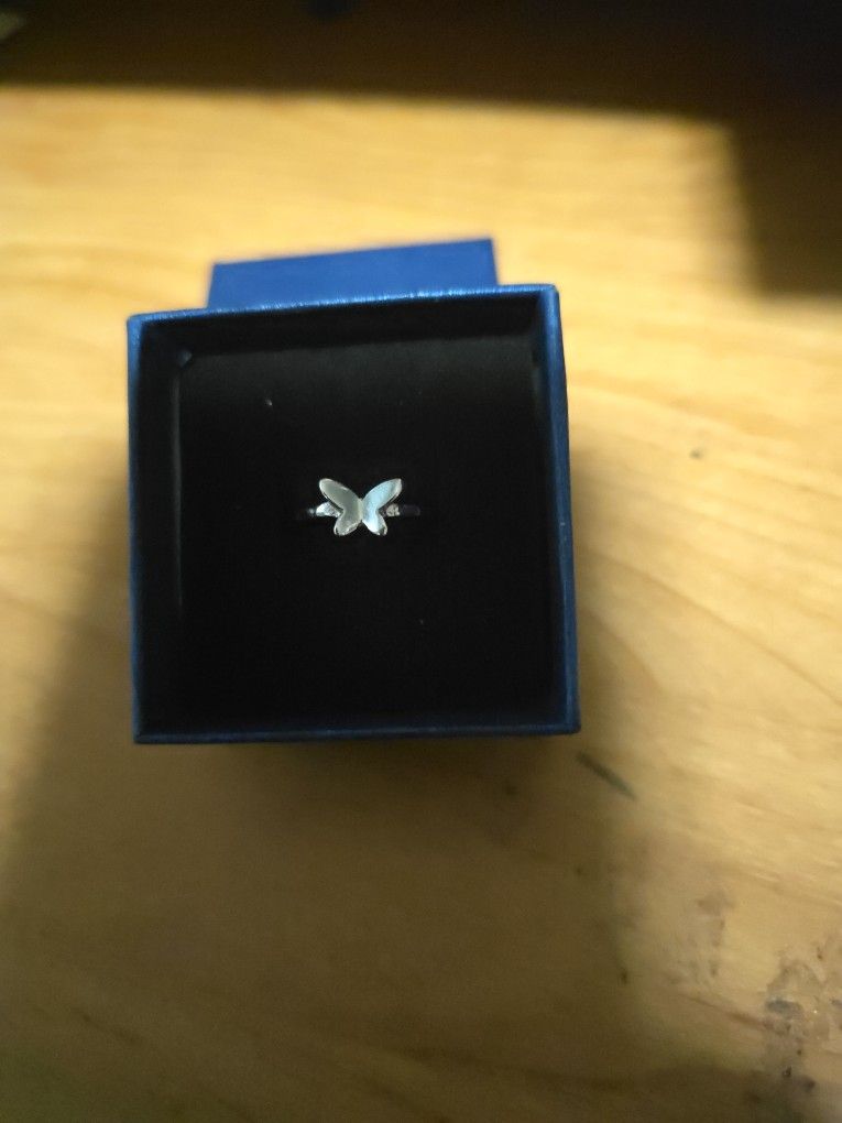 Size 5 Stainless Steel Butterfly Ring