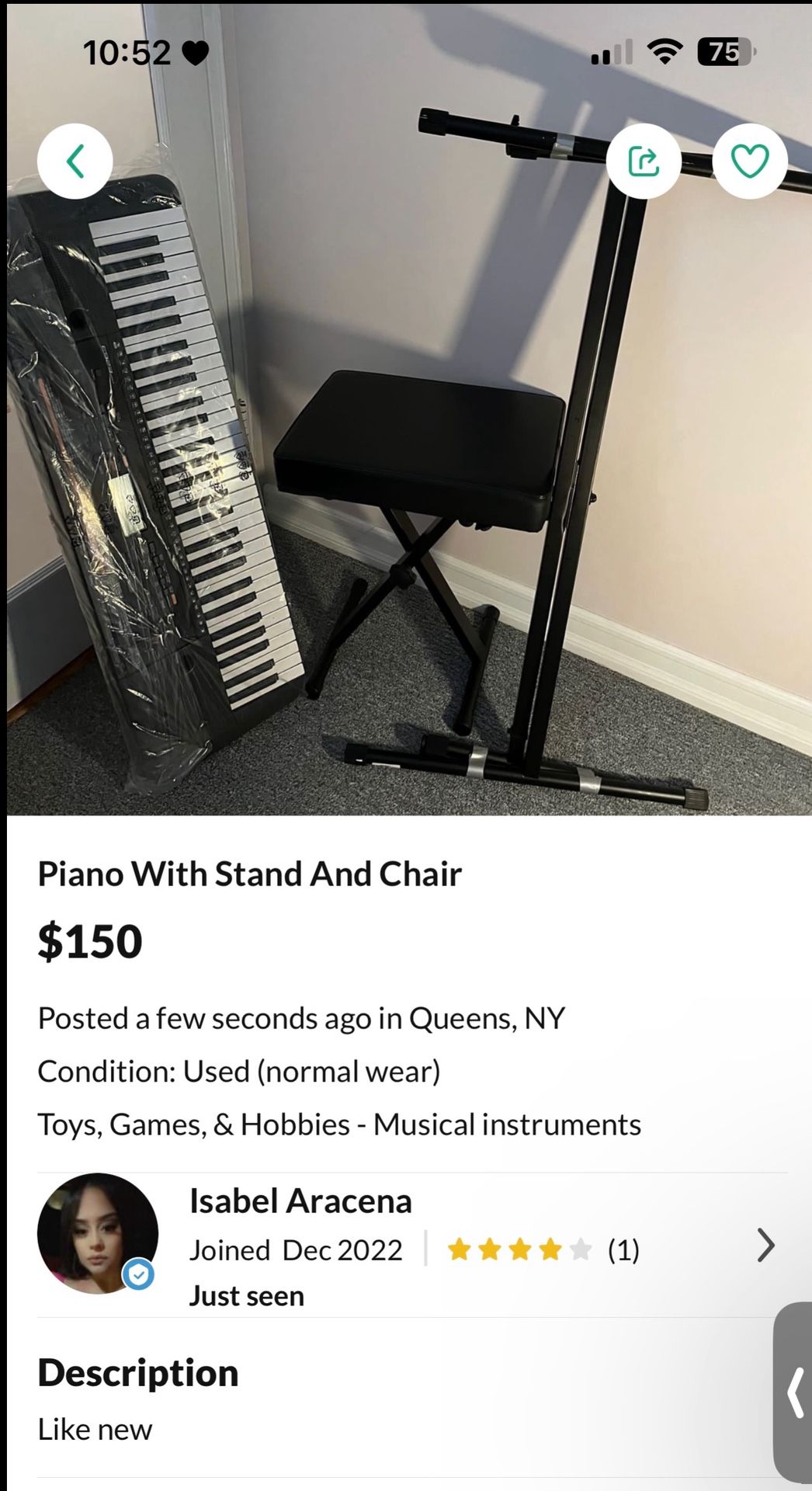 Piano For Sale Like New $100