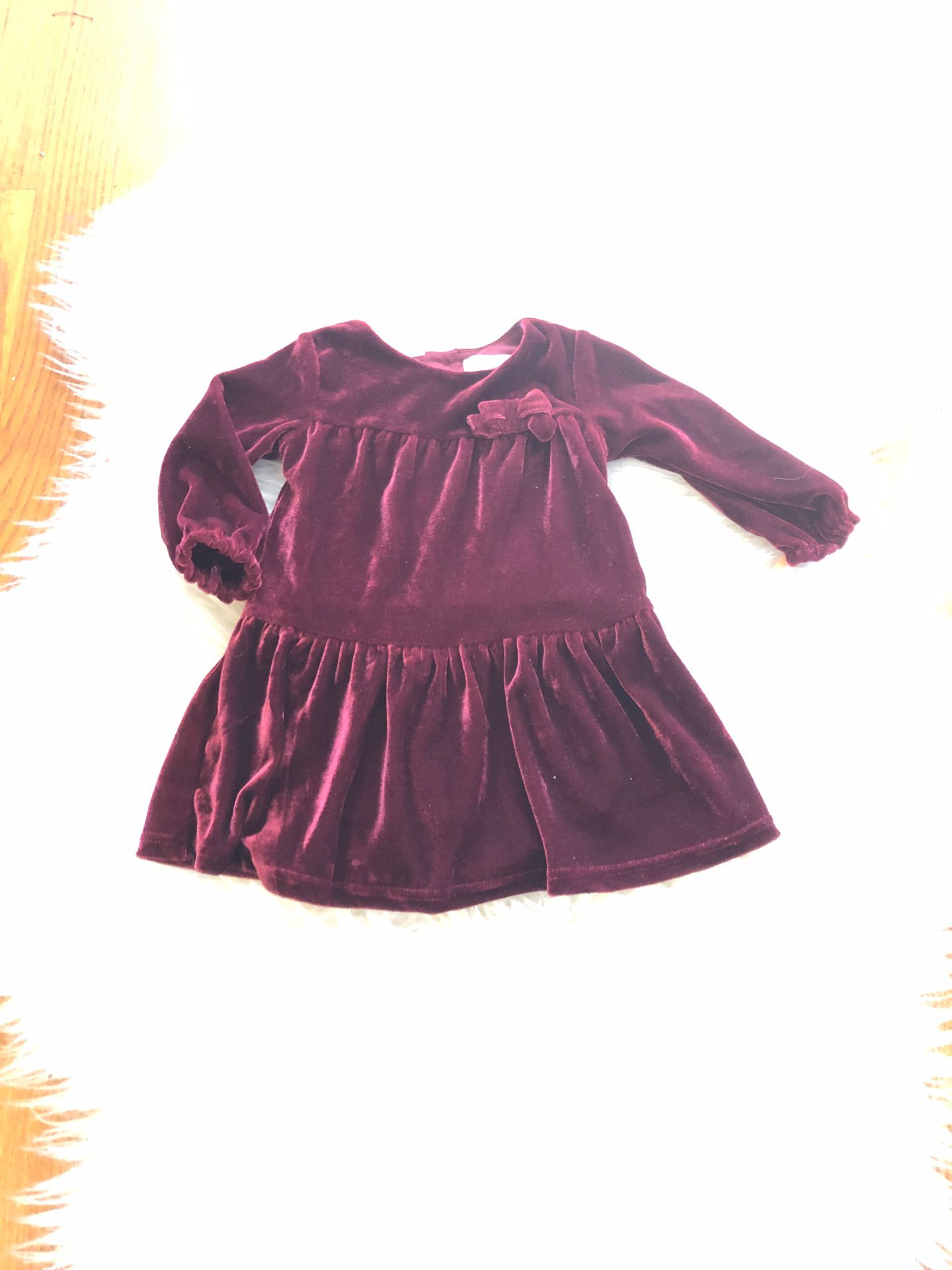 Burgundy baby girl dress 9 mths