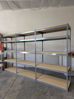 Stock Supply Shelving Racks 48 in W x 24 in D Heavy Duty Shelves Delivery Available