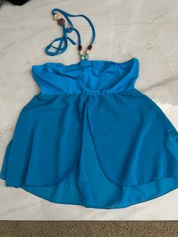 Shein Blue halter top with beaded straps