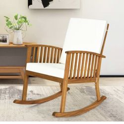 All New Teak Acacia Wood Rocking Chair