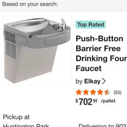 Push-Button Barrier Free Drinking Fountain Faucet