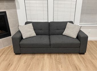 Charcoal Gray Fabric Sofa Couch