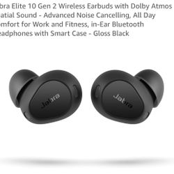 Jabra Elite 10 Gen 2 Wireless Earbuds with Dolby Atmos Spatial Sound - Advanced Noise Cancelling, All Day Comfort for Work and Fitness, in-Ear Bluetoo