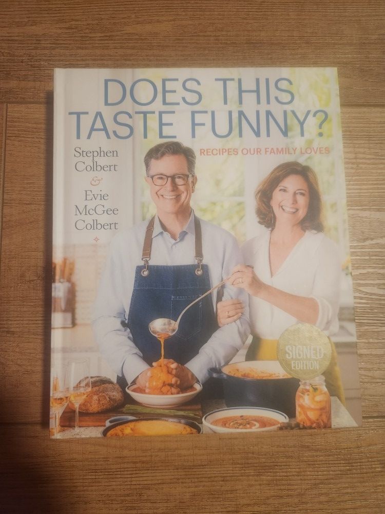 Stephen Colbert Signed Bool Does This Taste Funny?