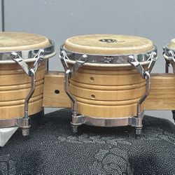 LP Latin Percussion Triple Bongos 5-1/2", 7-1/4" , 9" good condition 