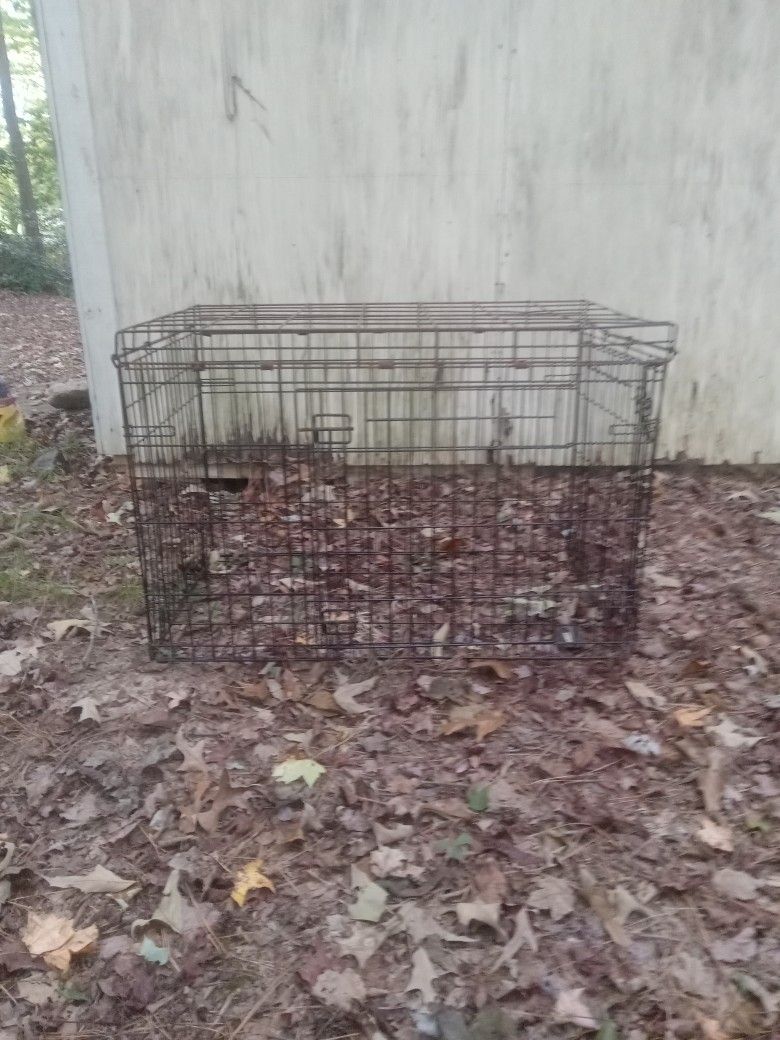 Dog Kennel Metal Cage 3' Tall X 3' Wide X 4.5' Long W. 3 Openings On Sides 