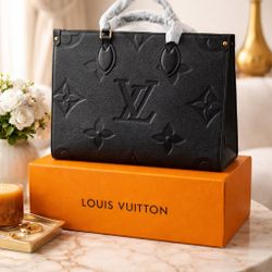 Louis Vuitton OnTheGo MM Black Empreinte Tote Bag (New w/ Box & Dust Bag)