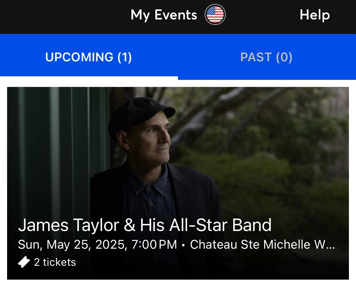 James Taylor at Chateau ste Michelle, 2 Tickets For 5/25 Lawn G/A