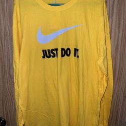 Yellow Nike Swoosh Long Sleeve T-Shirt