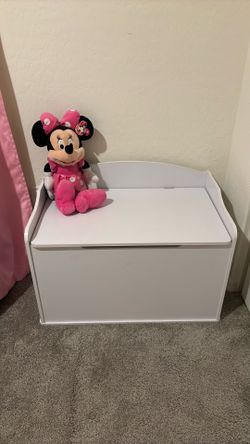 New White Wood Toy Box 43”W by 17.5”D by 17.5”H