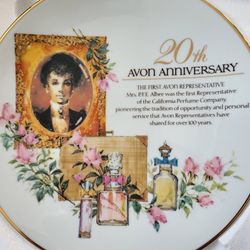 Avon 20th Anniversary Plate Porcelain with 22k gold trim

