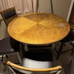 Wood dinning table with 4 chairs