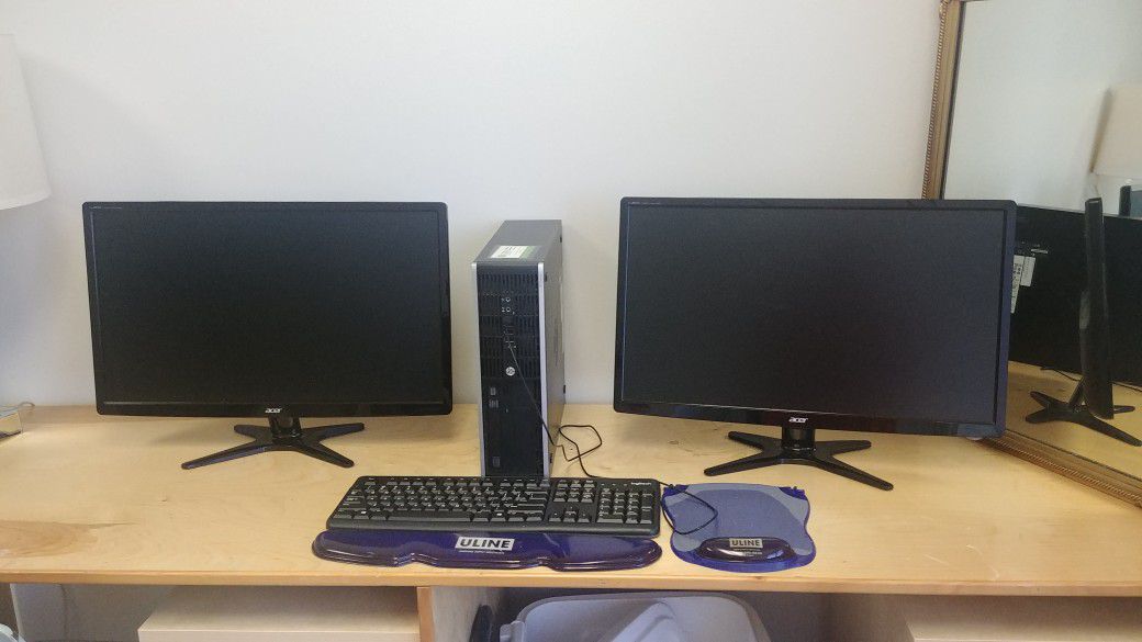 Double Monitor + HP Computer + More