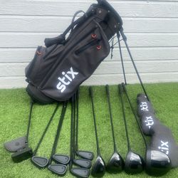 Stix Men’s Black Golf Set With Bag Graphite Shafts R-Flex