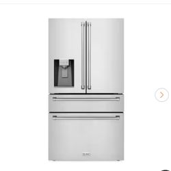 36 in. 4-Door French Door Refrigerator with Ice and Water Dispenser in Fingerprint Resistant Stainless Steel