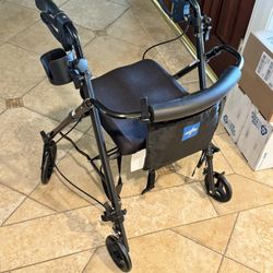 Medline Deluxe Folding Roller Walker w/upgrades, Excellent Condition.