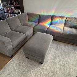 Brookhaven Grey L Shape 6 Seater Couch For Sale 