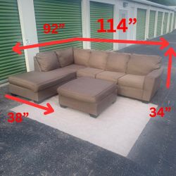 Large Sectional With Ottoman Set 