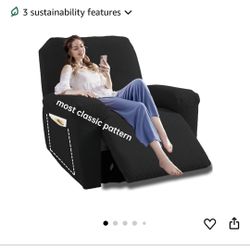 X-Lg Recliner Slip Cover-Black-NEW