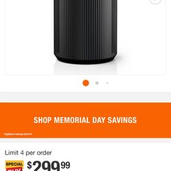 True Console 1000 sq. ft. HEPA Filter Air Purifier and Cleaner in Blacks with True NanoSeal, Cleansense IQ and Odor Lock